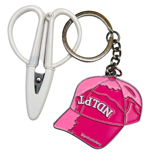 Upside Down NDLPT Hat Keychain w Scissors